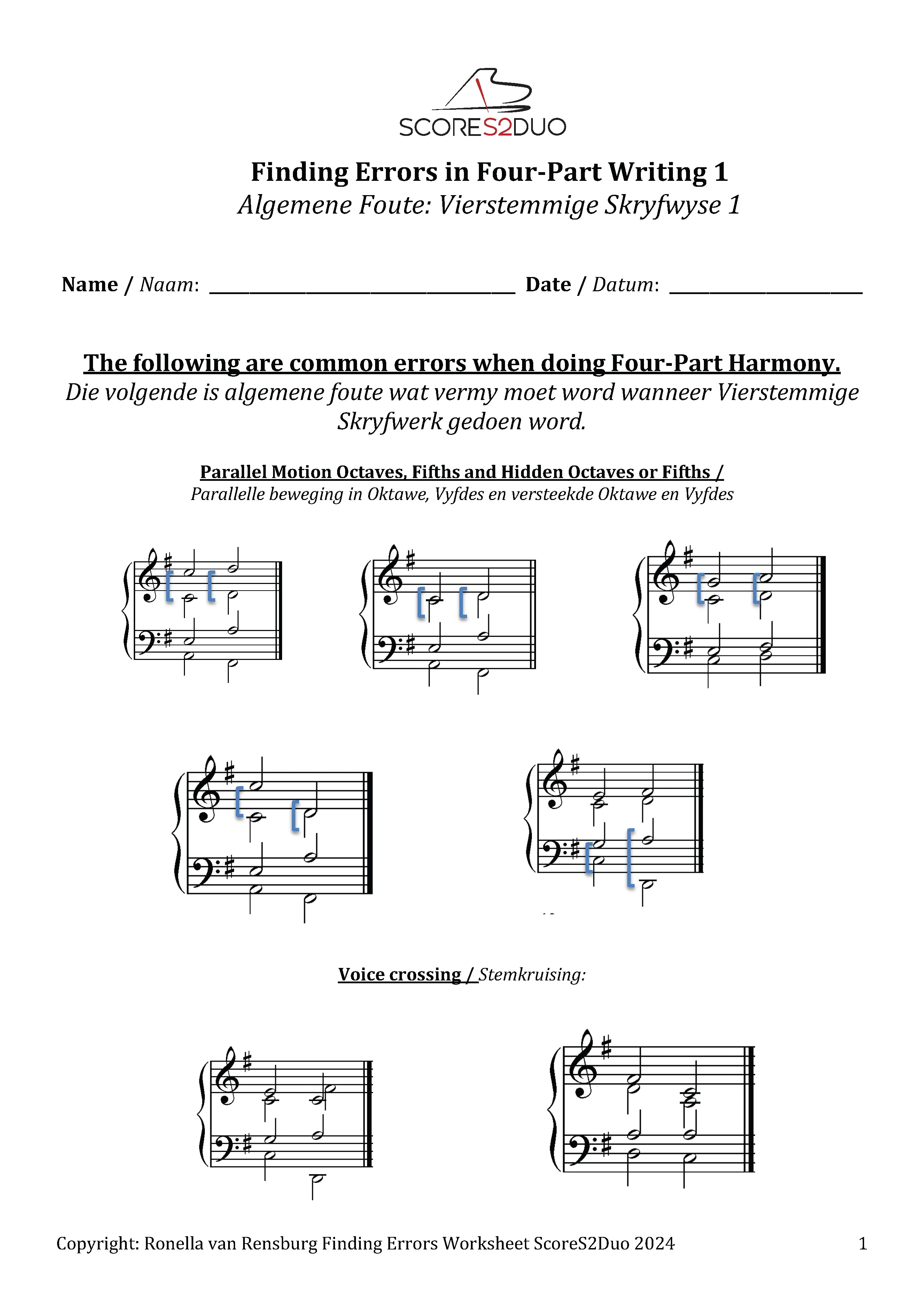 Finding Errors in Four-Part Writing 1